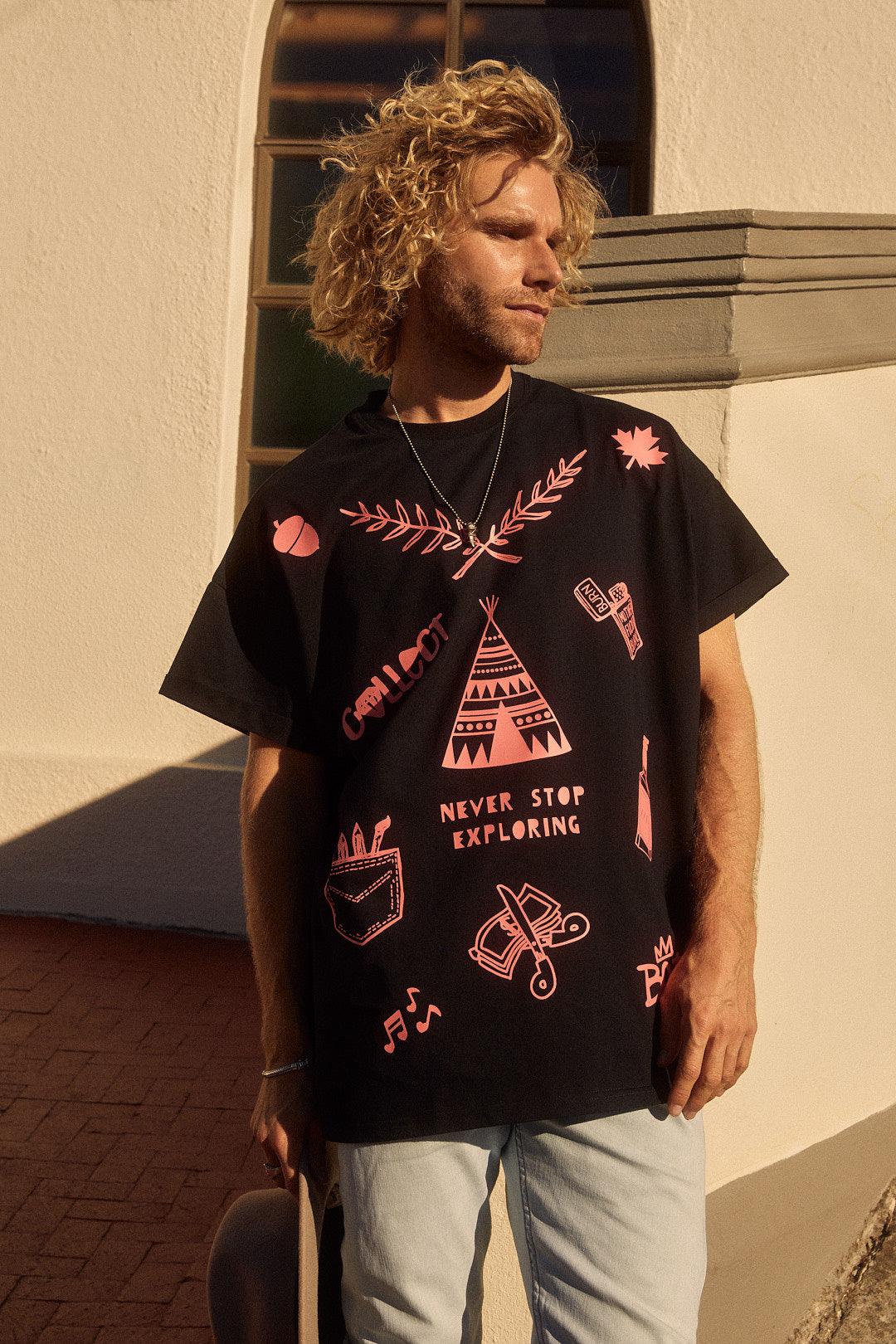 Never Stop Exploring Oversized Tee