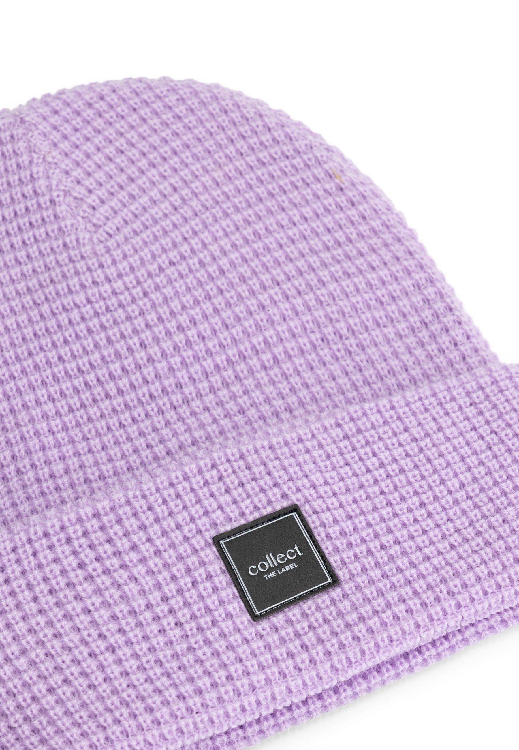 Line Art Beanie Lila